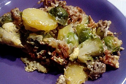 Rosenkohl-Kartoffel-Hack Auflauf 4