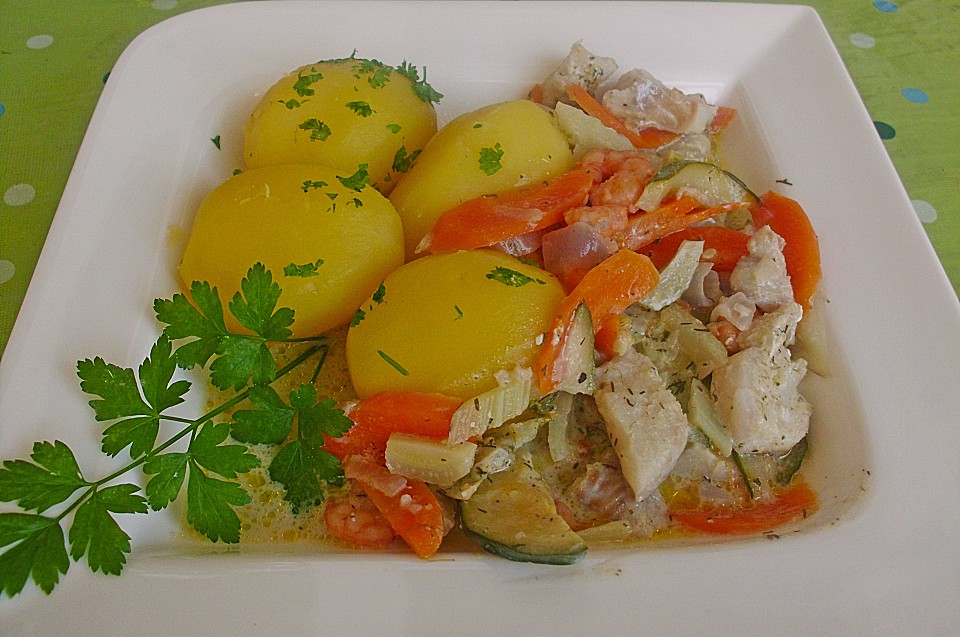 Fischpfanne mit Gemüse und Dill von JungleJulia | Chefkoch.de