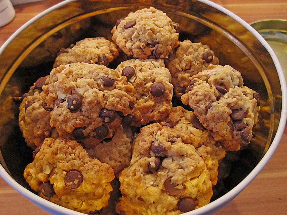 Haferflocken-Kokos Cookies mit Schokotropfen von Schokomaus01 | Chefkoch.de