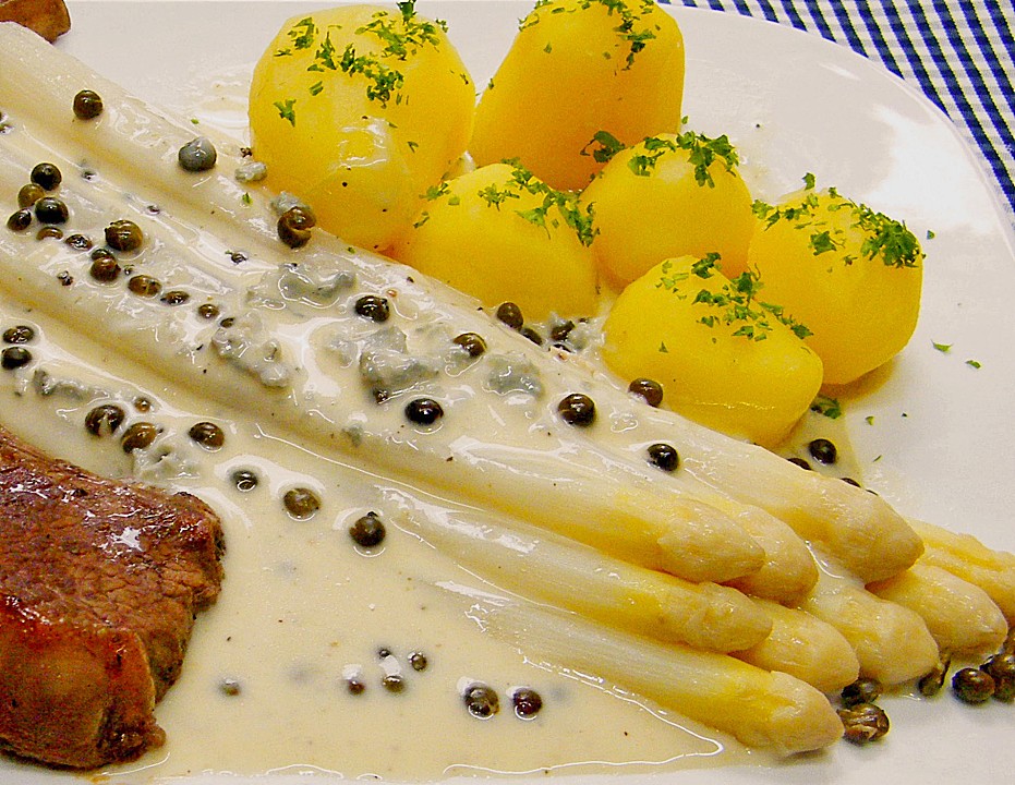 Spargel mit Lammkoteletts und Gorgonzola-Sauce von Zausi33 | Chefkoch.de
