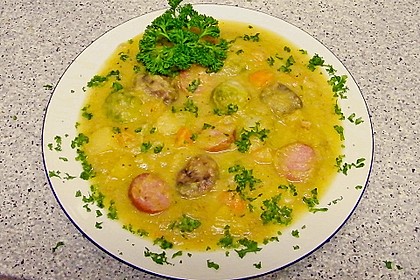 Steckrüben-Rosenkohl Eintopf mit Maronen und Mettwurst 6