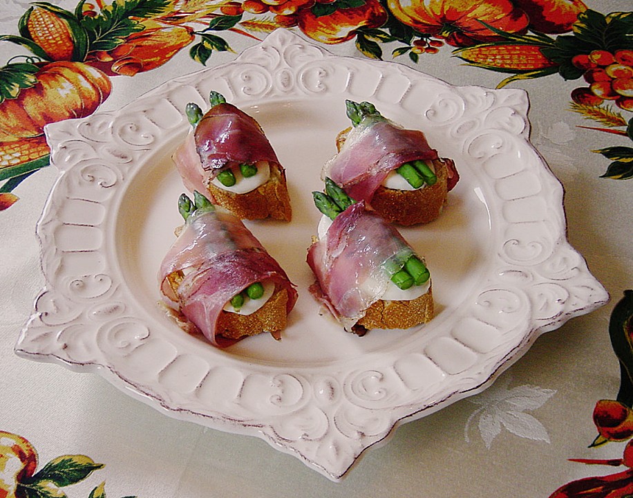 SpargelMozzarellaProsciutto auf Baguette von PumpkinPie Chefkoch.de