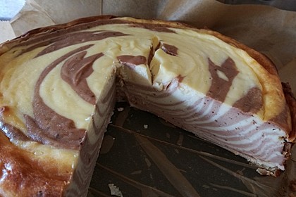 Zebra-Käsekuchen ohne Boden 30