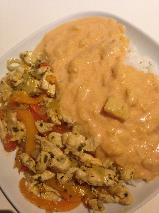 Paprika-Hähnchenpfanne mit Mangosauce von WingleZ_Angel | Chefkoch.de