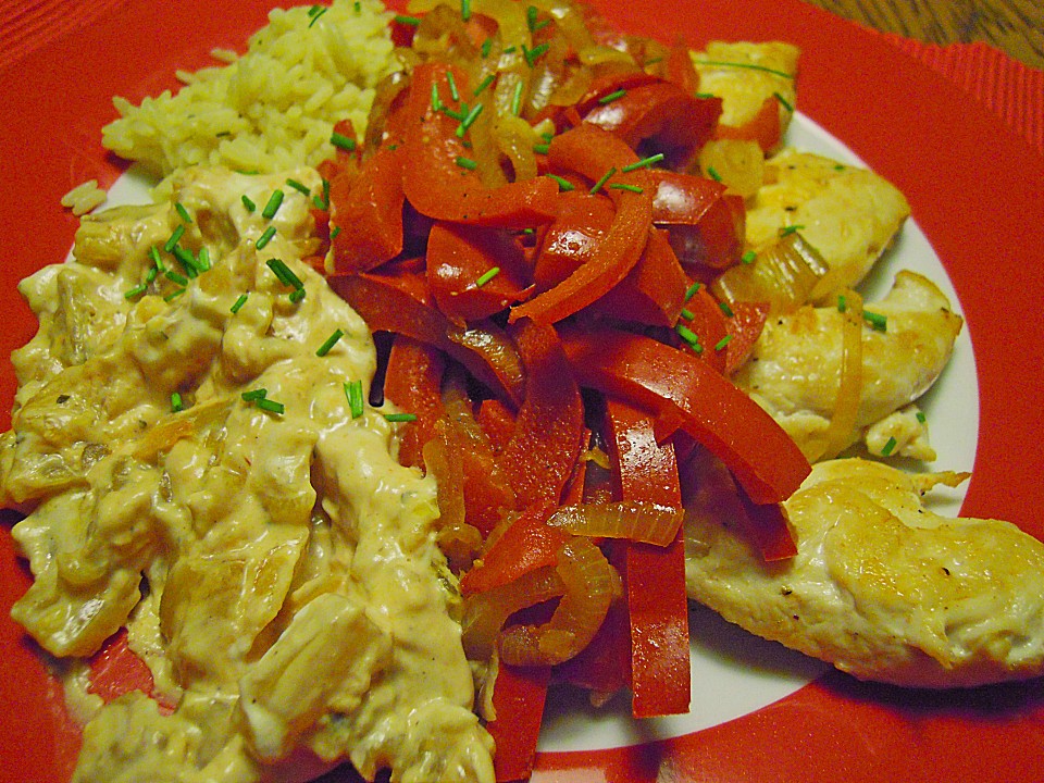 Paprika-Hähnchenpfanne mit Mangosauce von WingleZ_Angel | Chefkoch.de