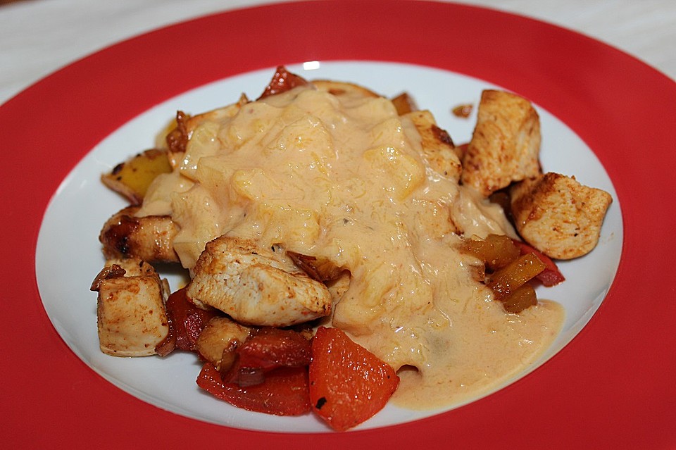 Paprika-Hähnchenpfanne mit Mangosauce von WingleZ_Angel | Chefkoch.de