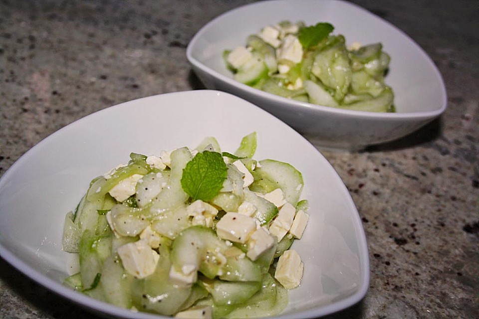 Gurkensalat mit Feta und Minze von schnurzelchen-aus-Landes | Chefkoch.de