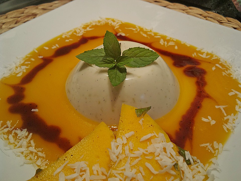 Kokos Panna cotta mit marinierten Mangos von gloryous | Chefkoch.de