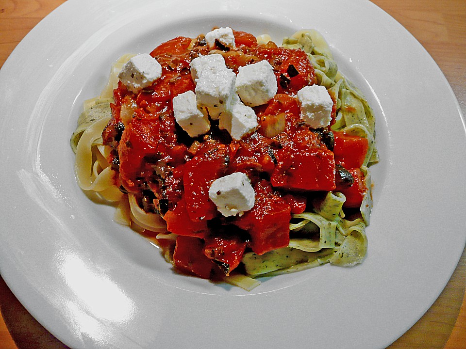 Spaghetti mit Schafskäse und Oliven von susa_ | Chefkoch.de