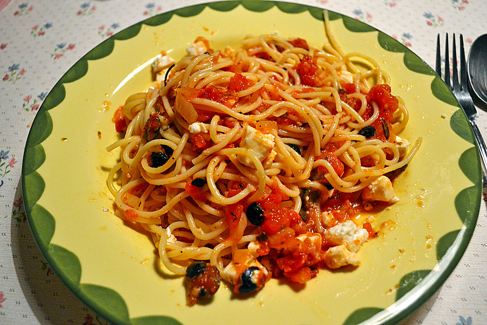 Spaghetti Mit Schafskäse Und Oliven Von Susa Chefkochde 