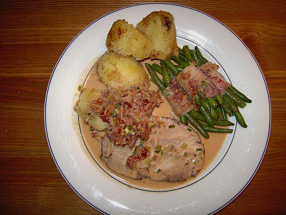 Kalbsnuss an Portweinrahm mit getrockneten Tomaten von walo | Chefkoch.de