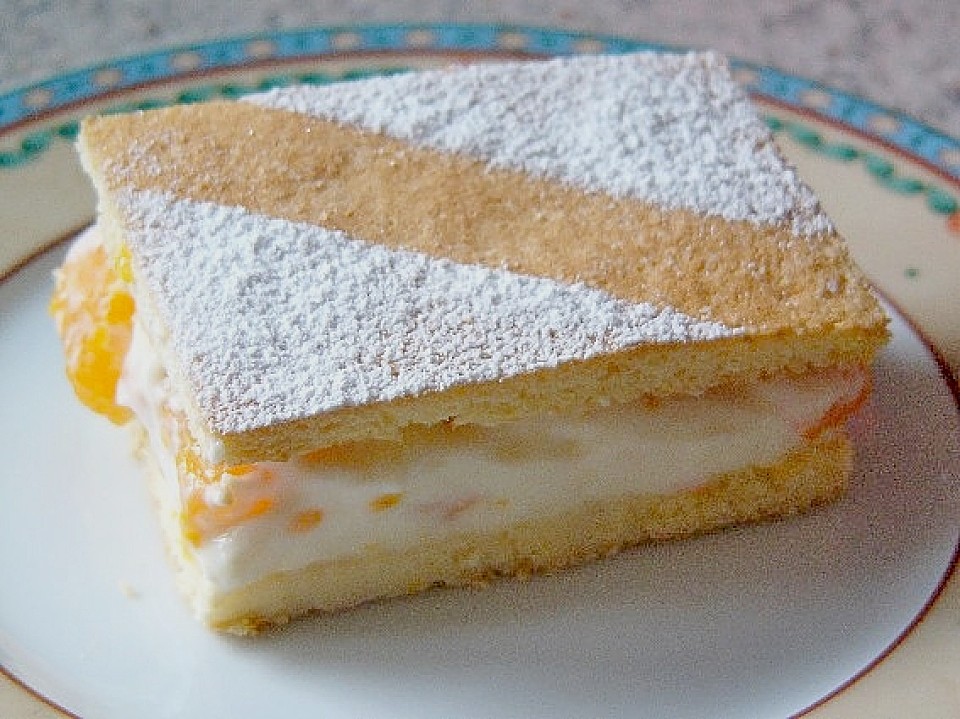 Quark - Sahne - Schnitten mit Mandarinen von Cathyh | Chefkoch.de