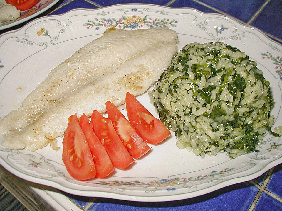 Pangasiusfilet mit grünem Risotto von lalalalalalala | Chefkoch.de