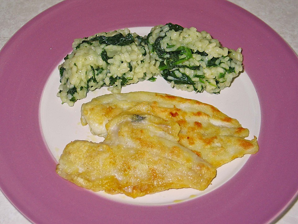 Pangasiusfilet mit grünem Risotto von lalalalalalala | Chefkoch.de