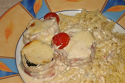 Schweinefilet mit Zucchini in Gorgonzola-Sahne-Sauce 4