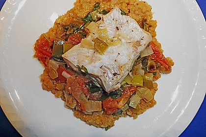 Fisch mit Lauch und Tomaten auf Linsenbett 6
