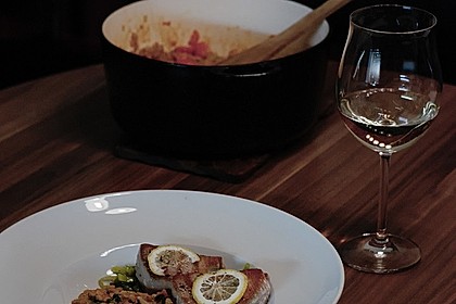 Fisch mit Lauch und Tomaten auf Linsenbett 8