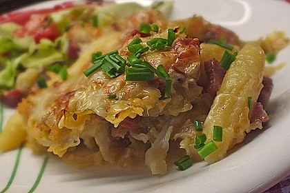 Schupfnudel-Wirsing-Gratin mit Kasseler 1