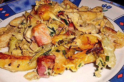 Schupfnudel-Wirsing-Gratin mit Kasseler 7