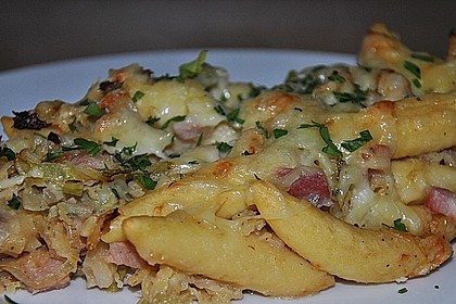 Schupfnudel-Wirsing-Gratin mit Kasseler 2