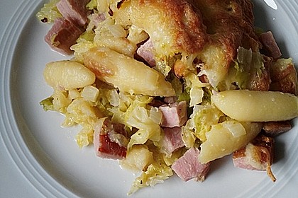 Schupfnudel-Wirsing-Gratin mit Kasseler 10