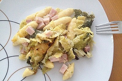 Schupfnudel-Wirsing-Gratin mit Kasseler 16