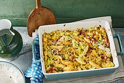 Schupfnudel-Wirsing-Gratin mit Kasseler