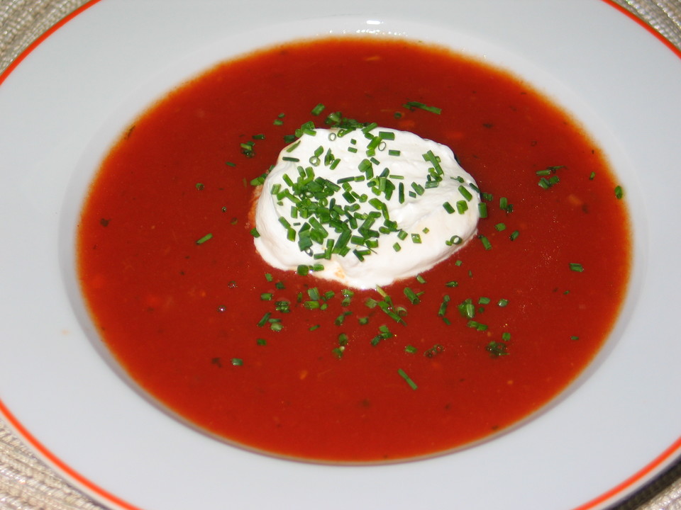 Tomatensuppe mit Schnittlauchsahne von christina69zs | Chefkoch.de
