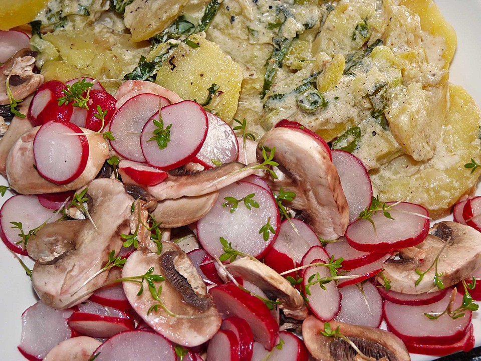 Radieschen-Pilze Salat