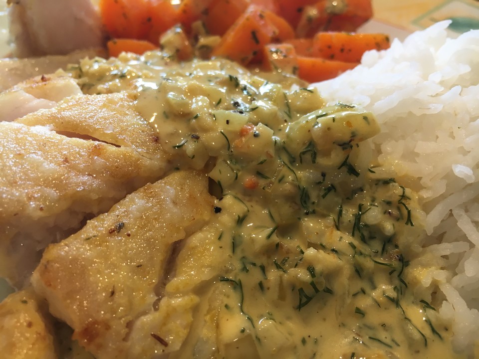 Dill-Curry-Honig-Sauce zu Fisch und Reis von mrgode | Chefkoch.de