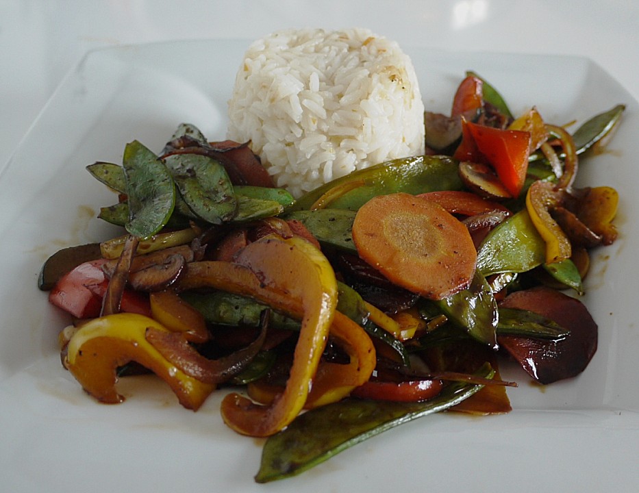 Asia-Wokgemüse mit Reis von shinysummer | Chefkoch.de