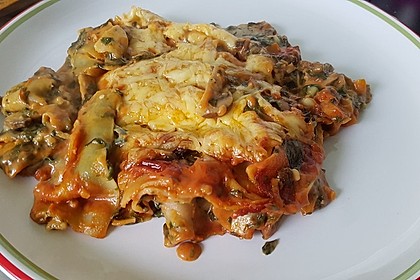 Vegetarische Spinat-Gemüse Lasagne mit Tomatensoße 5