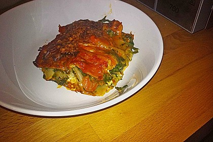 Vegetarische Spinat-Gemüse Lasagne mit Tomatensoße 4