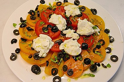 Tomaten Carpaccio Mit Gebackenem Ziegenk Se Von Schnurzelchen Aus