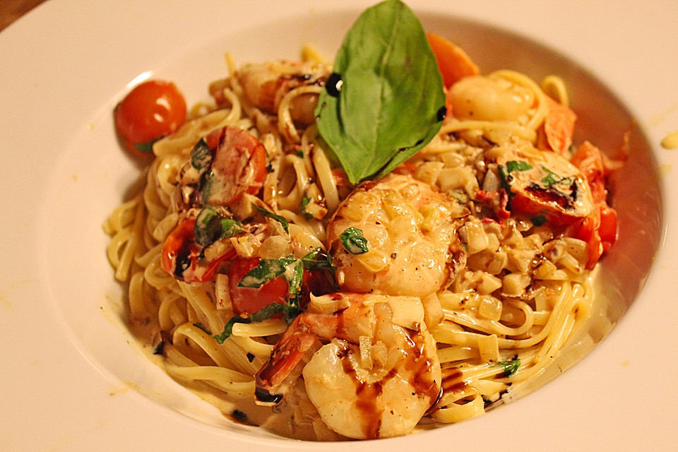 Spaghetti mit Garnelen in Sahnesoße von Loveach | Chefkoch.de