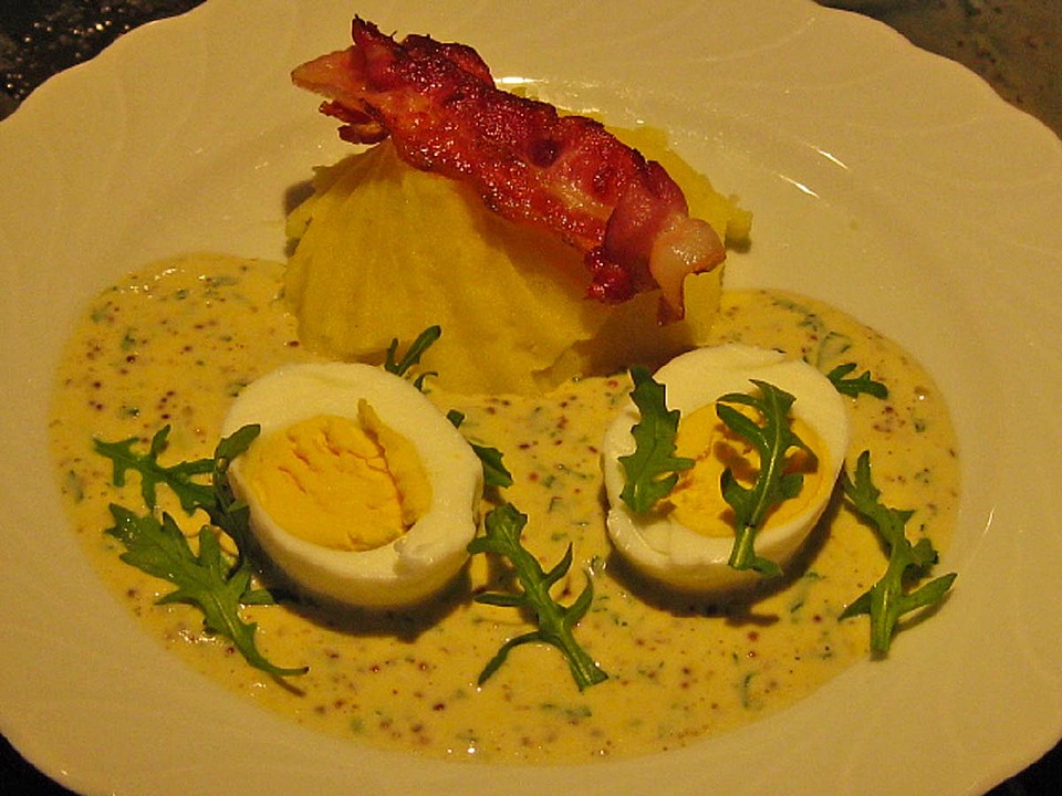 Eier mit Rauke-Senf-Soße von McMoe | Chefkoch.de
