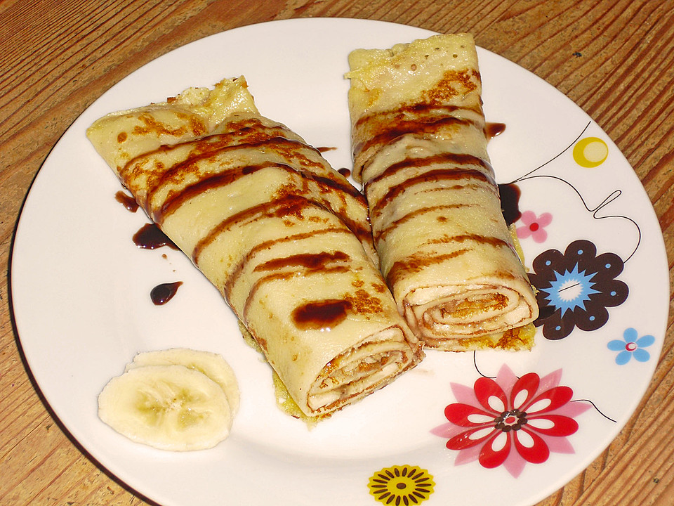 Pfannkuchen/Crêpes mit Nutella und Bananen von iguana57 | Chefkoch.de
