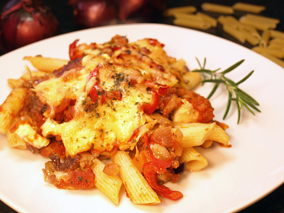 Penne-Tomaten-Hackfleisch Auflauf von RocknRose242 | Chefkoch.de