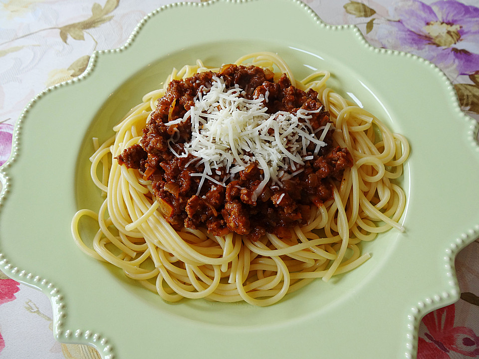 Spaghetti mit Hackfleischsauce von schlabbermaus | Chefkoch.de