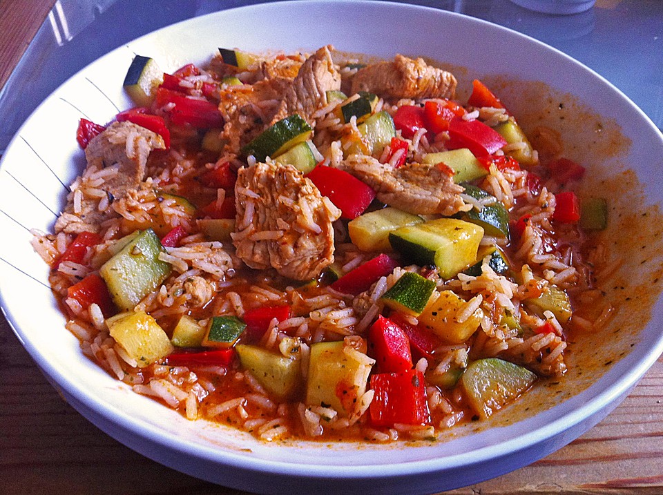 Mediterrane Putenpfanne mit Reis von Tia_Buena Chefkoch.de
