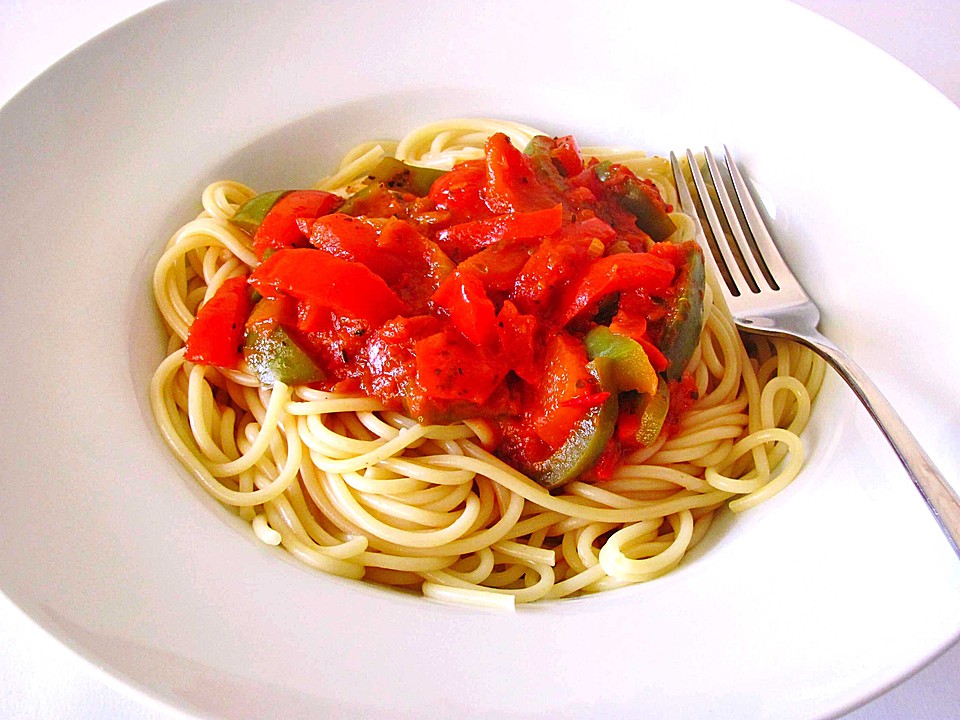 Spaghetti in PaprikaSahnesoße von buddelinchen Chefkoch.de