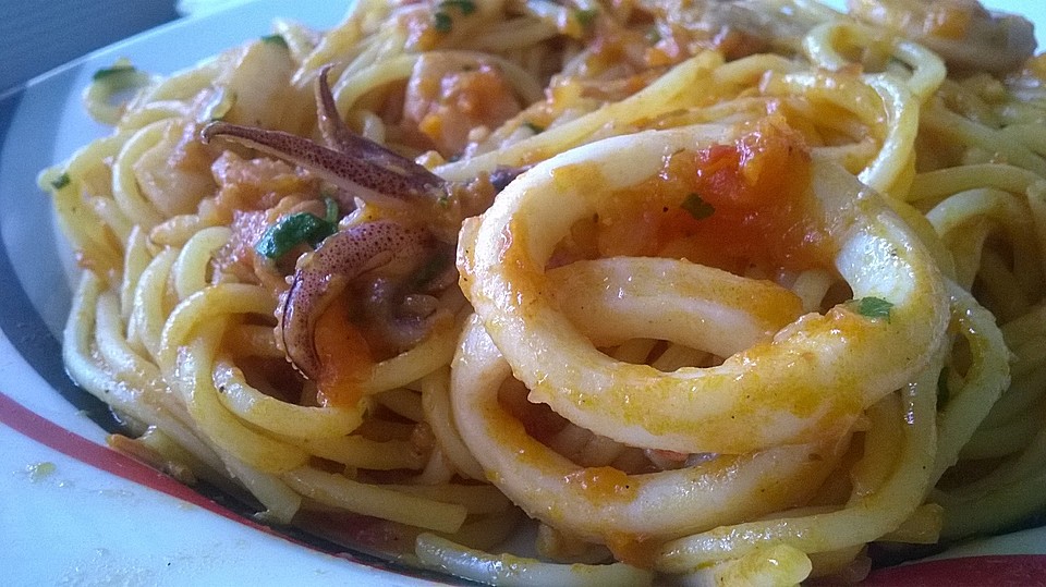 Spaghetti Meeresfrüchte mit passierten Tomaten von Glubberer118 ...