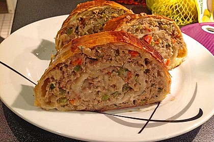 Hackfleisch-Blätterteig-Strudel 4