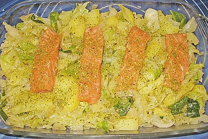 Lachs auf Spitzkohl 55