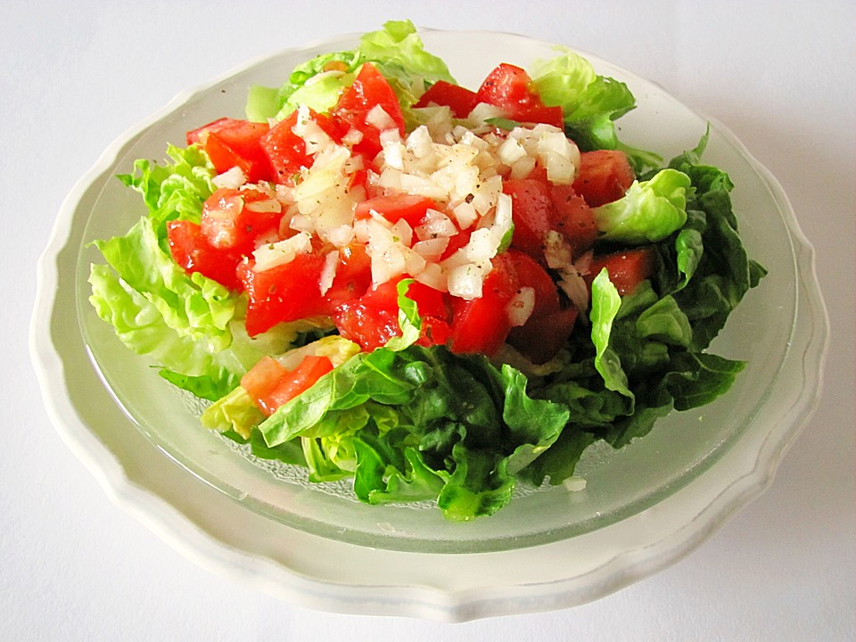 Römersalat mit Tomaten und Schalotten Vinaigrette von Sugar04 | Chefkoch.de