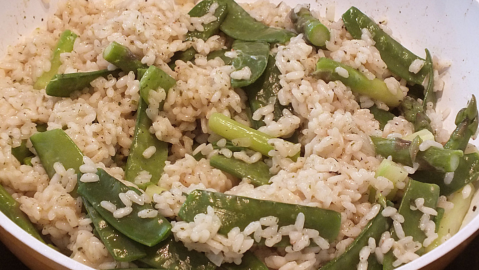 Spargel-Zuckerschoten-Risotto von badegast1 | Chefkoch.de