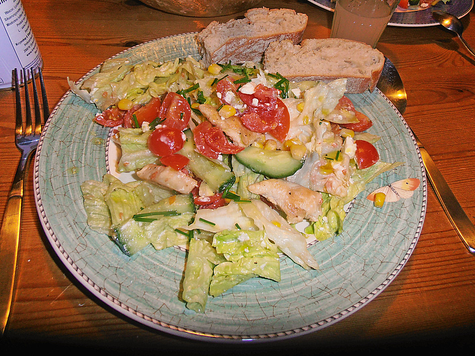 Gemischter Salat mit Hähnchen von babygirlhs | Chefkoch.de