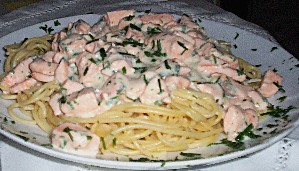 Spaghetti mit Lachs - Pernod Soße von Manka | Chefkoch.de