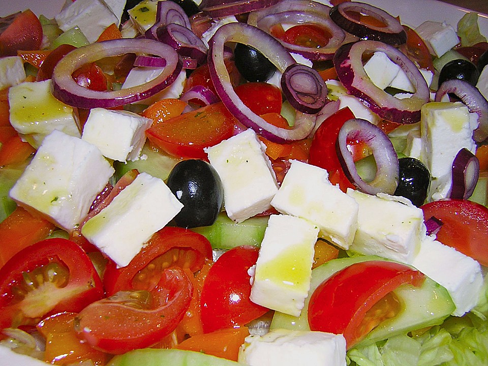Griechischer Bauernsalat mit Feta von snuggl | Chefkoch.de