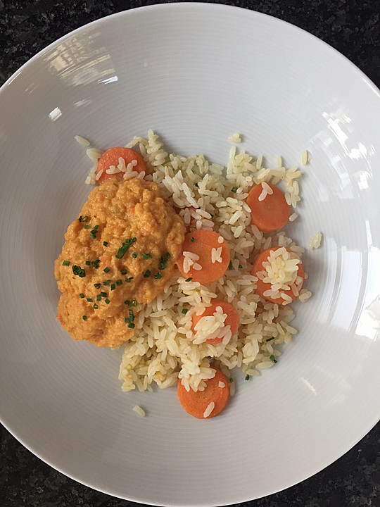 Möhren-Reis mit Möhren-Kokos-Sauce von bo_r_is | Chefkoch.de